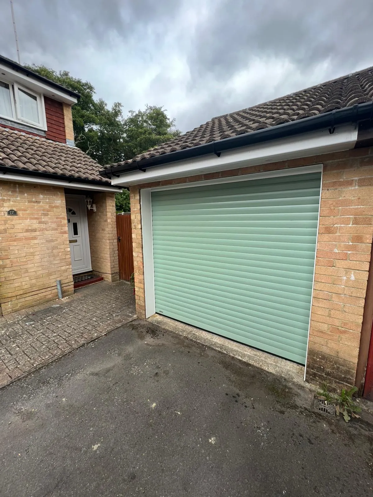 turquoise garage door